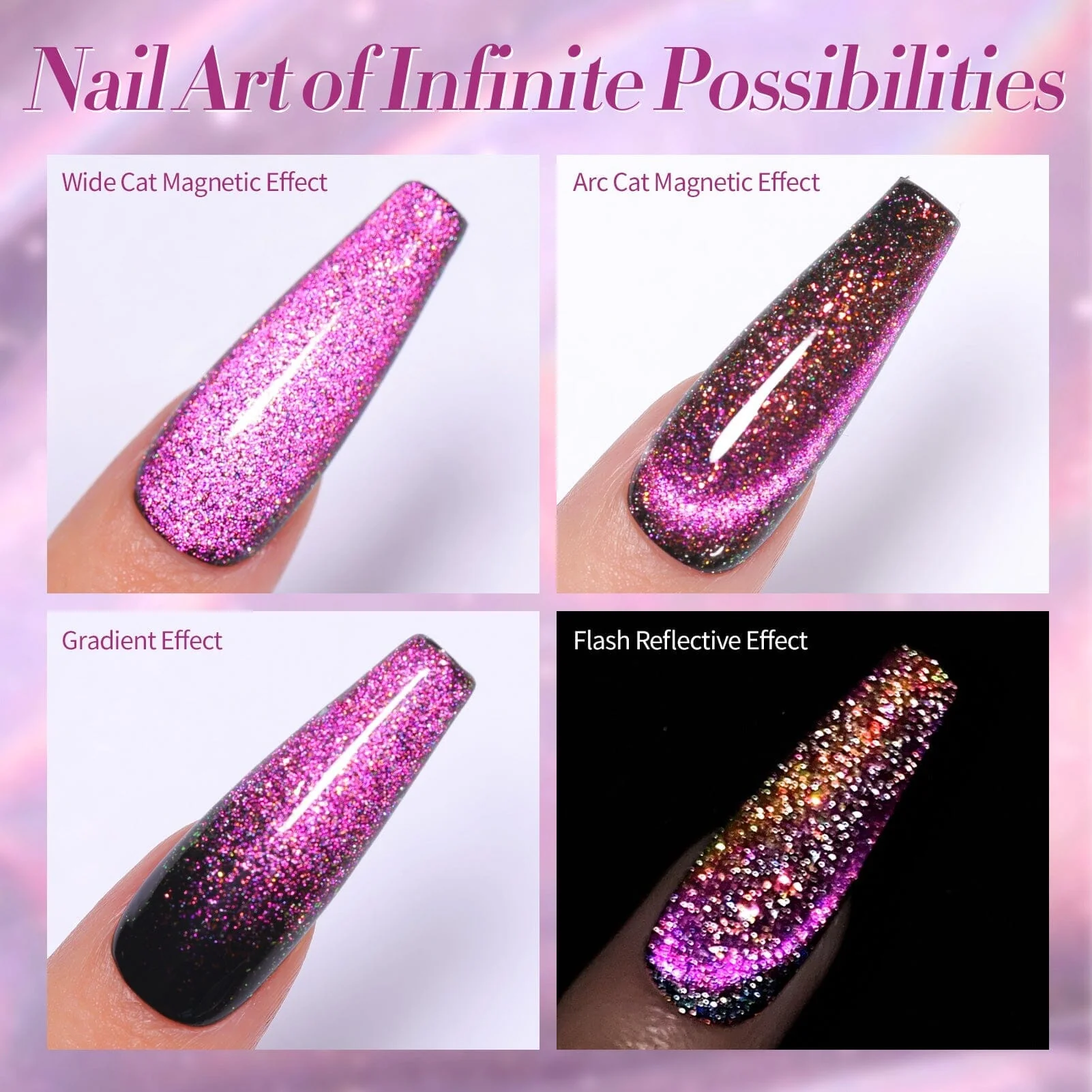 [US ONLY] 4 Colors 9D Flakies Reflective Cat Magnetic Gel 5ml - Image 10