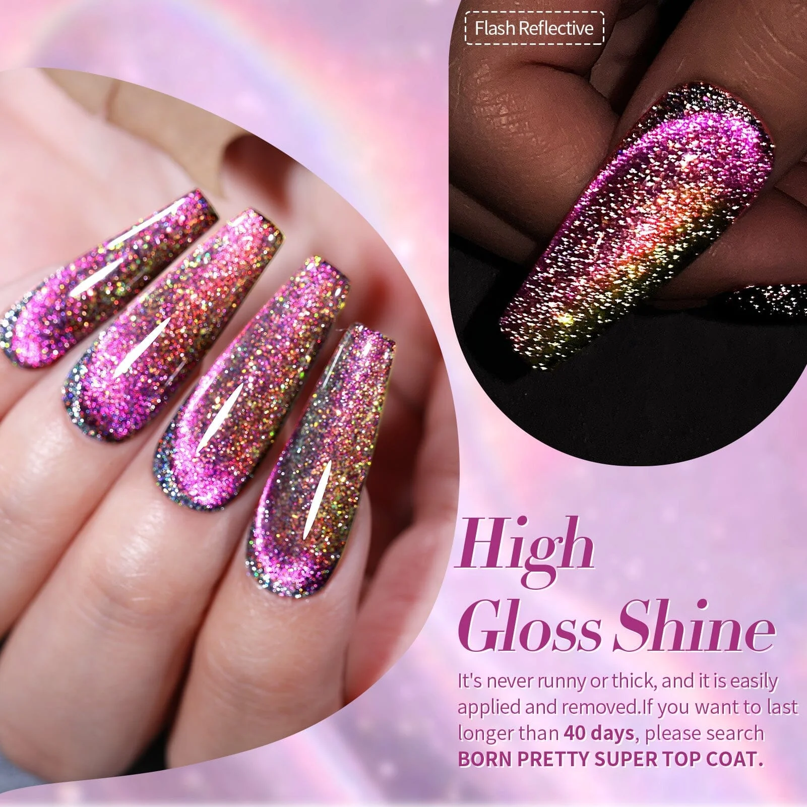 [US ONLY] 4 Colors 9D Flakies Reflective Cat Magnetic Gel 5ml - Image 11