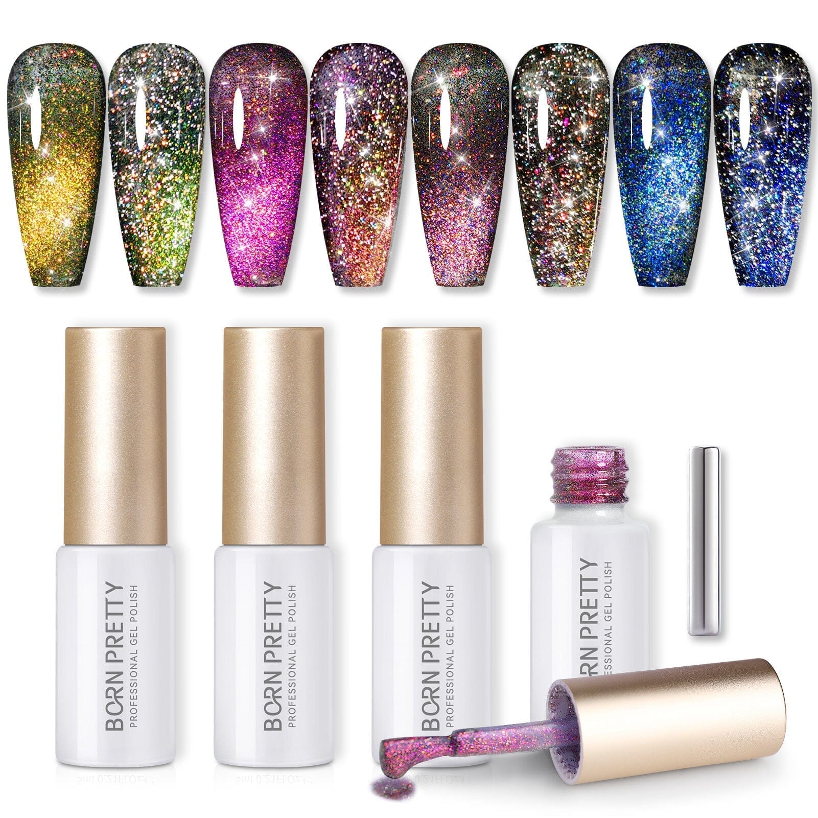 [US ONLY] 4 Colors 9D Flakies Reflective Cat Magnetic Gel 5ml - Image 15