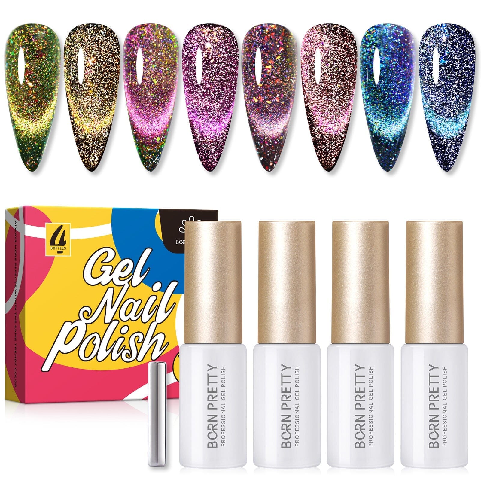 [US ONLY] 4 Colors 9D Flakies Reflective Cat Magnetic Gel 5ml - Image 16