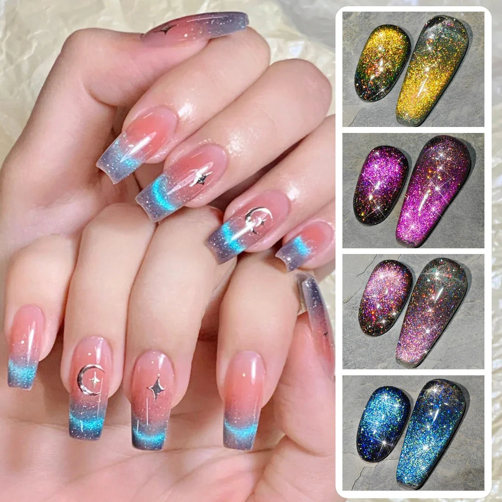[US ONLY] 4 Colors 9D Flakies Reflective Cat Magnetic Gel 5ml - Image 2