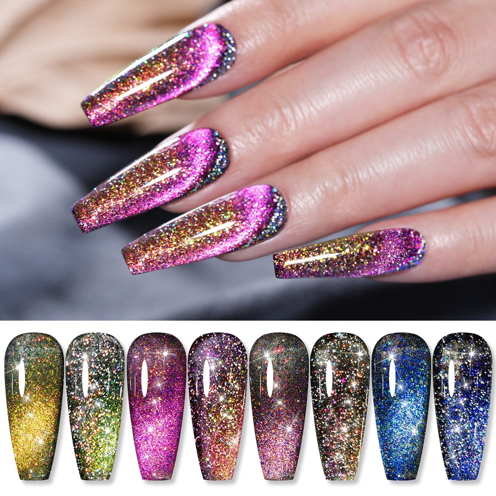[US ONLY] 4 Colors 9D Flakies Reflective Cat Magnetic Gel 5ml - Image 3