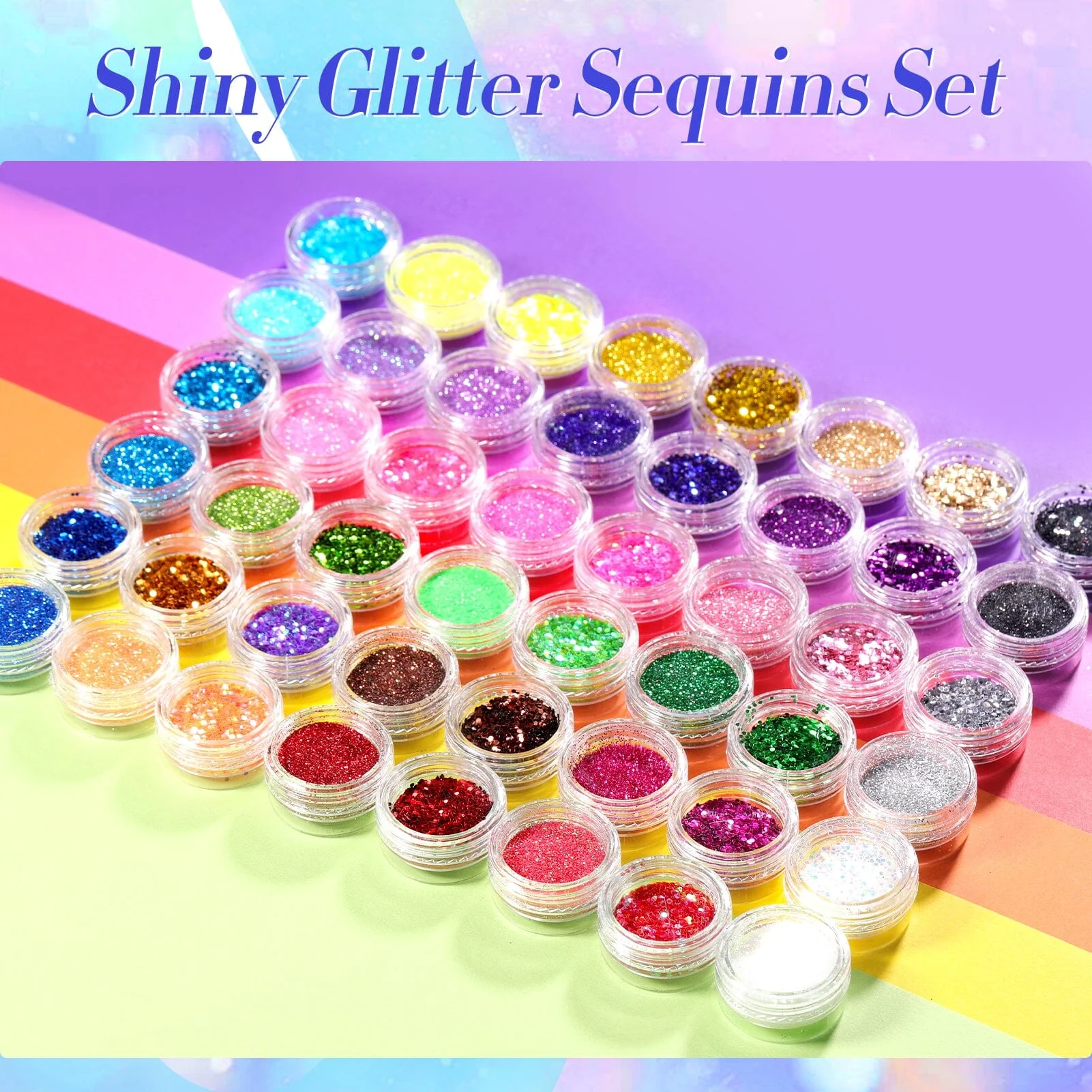[US ONLY] 48 Colors Glitter Nail Powder Sequins Set - Image 4