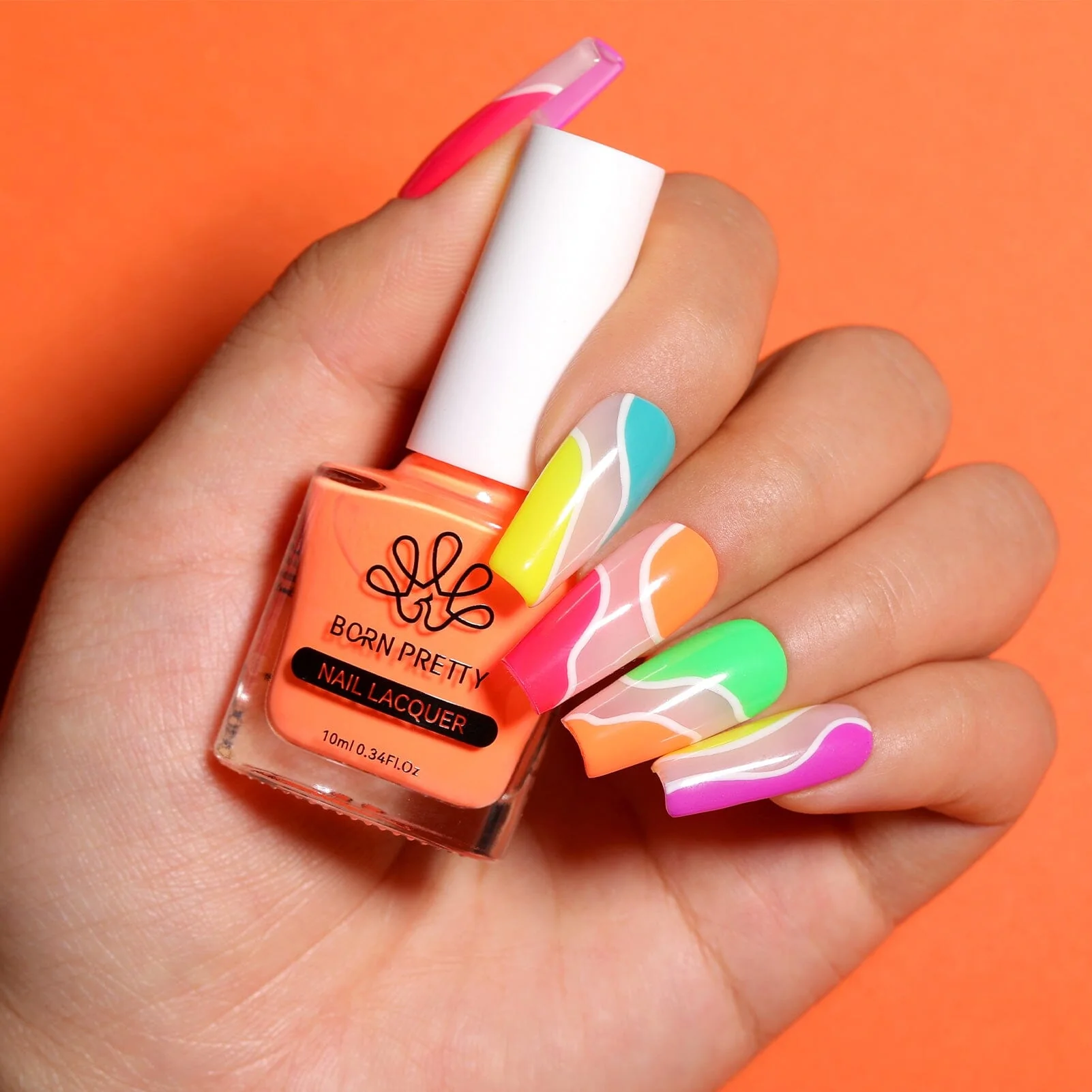 [US ONLY] 6 Colors Fluorescent Neon Nail Polish 10ml - Image 3