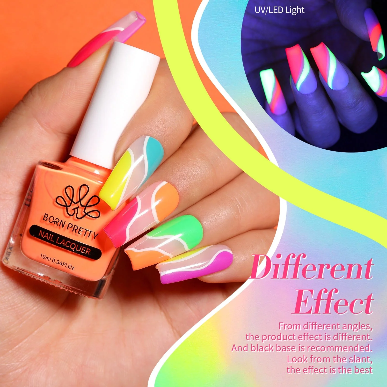 [US ONLY] 6 Colors Fluorescent Neon Nail Polish 10ml - Image 7