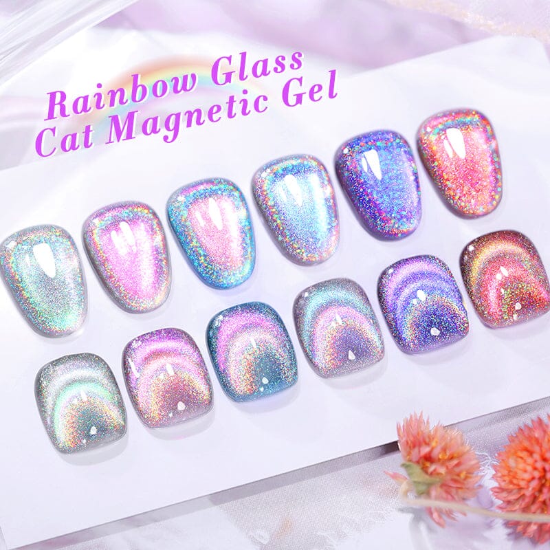 [US ONLY] 6 Colors Glass Cat Magnetic Gel Polish Set Rainbow 7ml - Image 3