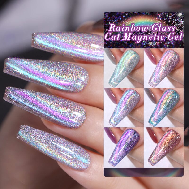 [US ONLY] 6 Colors Glass Cat Magnetic Gel Polish Set Rainbow 7ml - Image 7