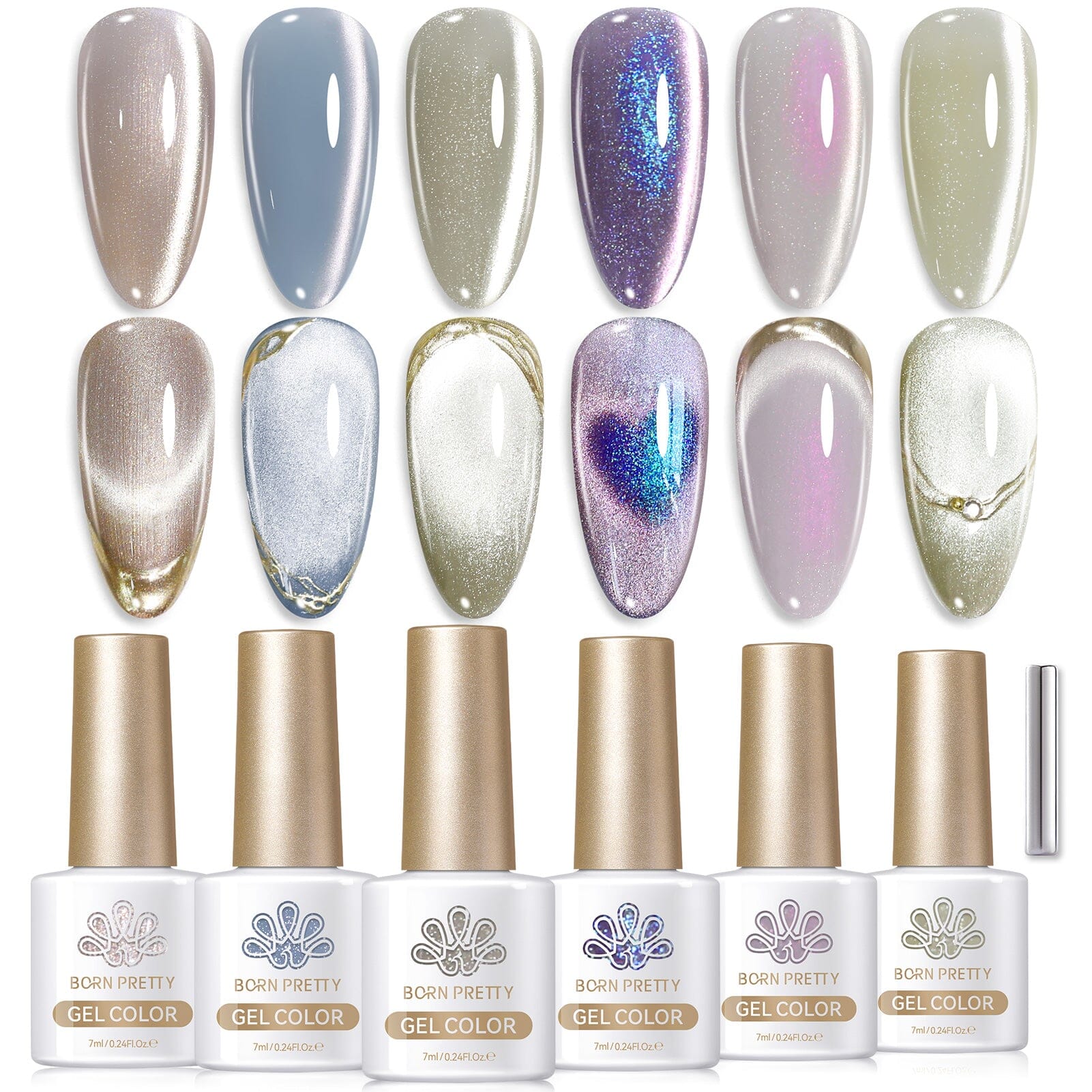 [US ONLY] 6 Colors Grey Cat Magnetic Gel Set M44 Celestial Vault 7ml