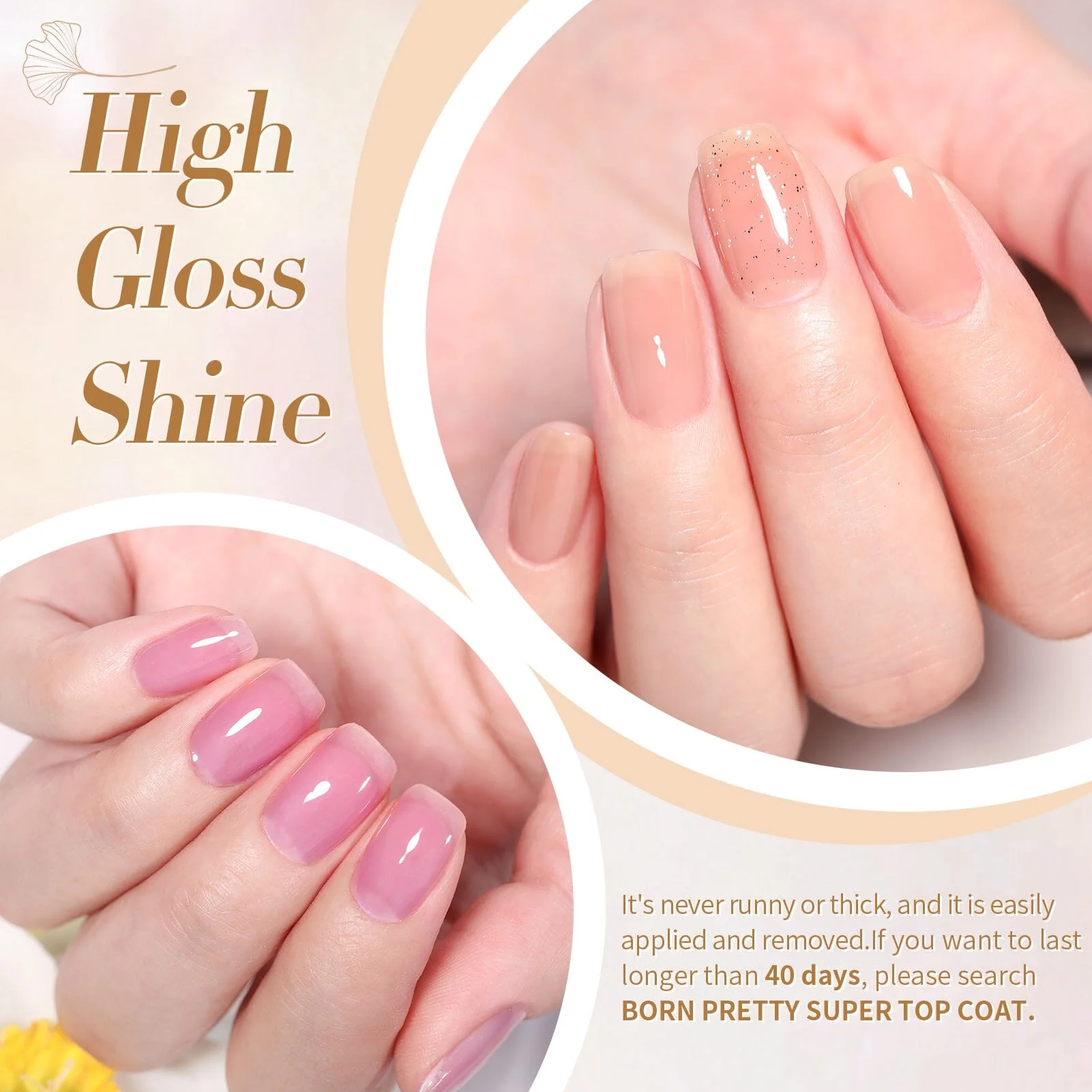 [US ONLY] 6 Colors Jelly Gel Polish Set White Nude 10ml - Image 4
