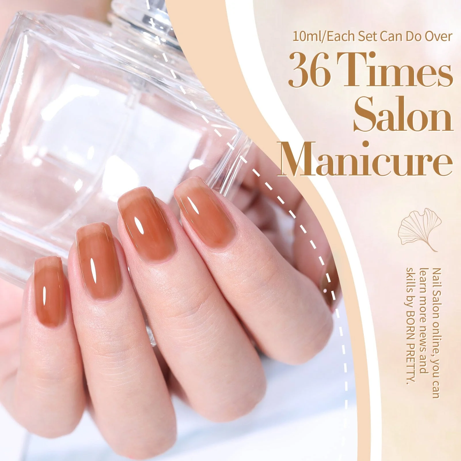 [US ONLY] 6 Colors Jelly Gel Polish Set White Nude 10ml - Image 5