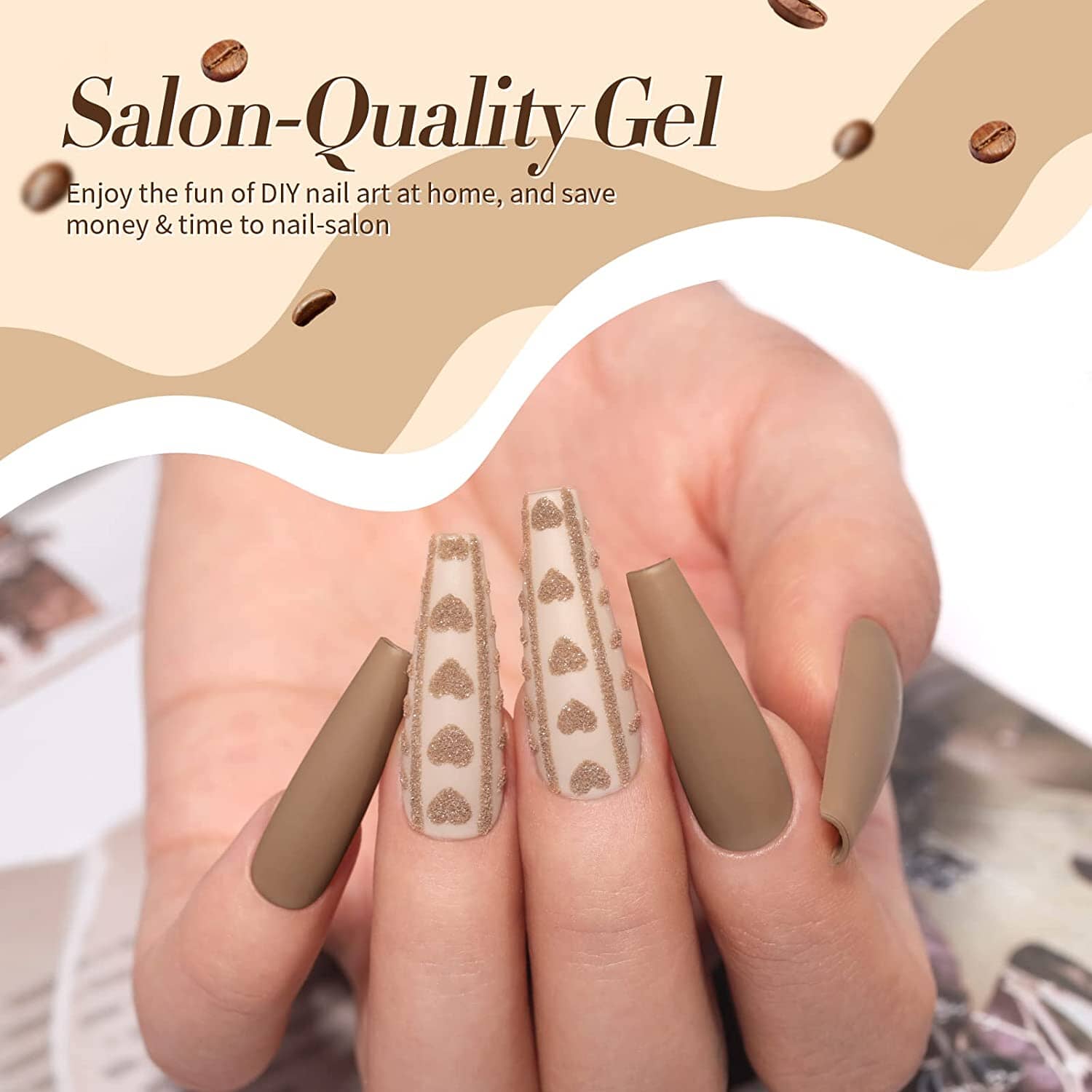 [US ONLY] 6 Colors Nude Brown Gel Polish Set - Image 2