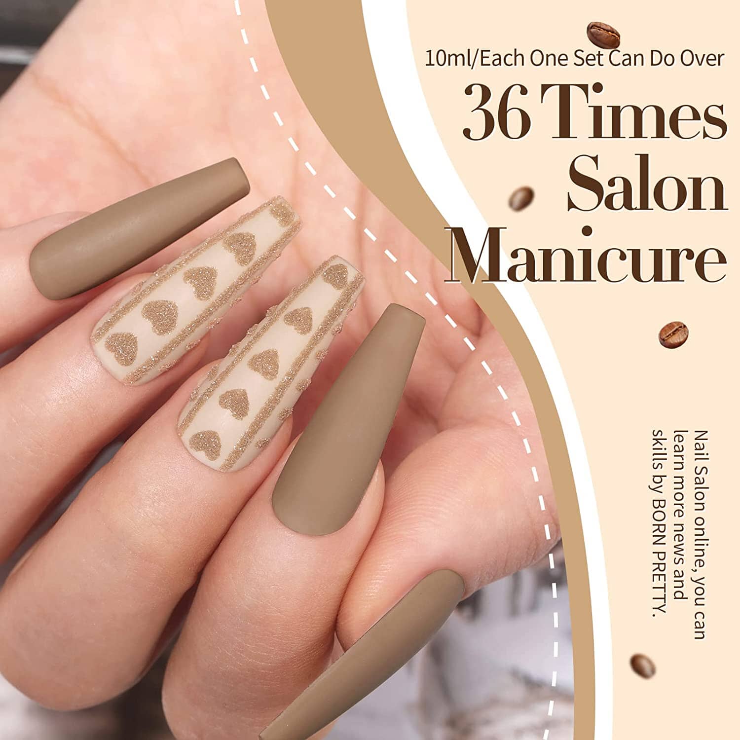 [US ONLY] 6 Colors Nude Brown Gel Polish Set - Image 6