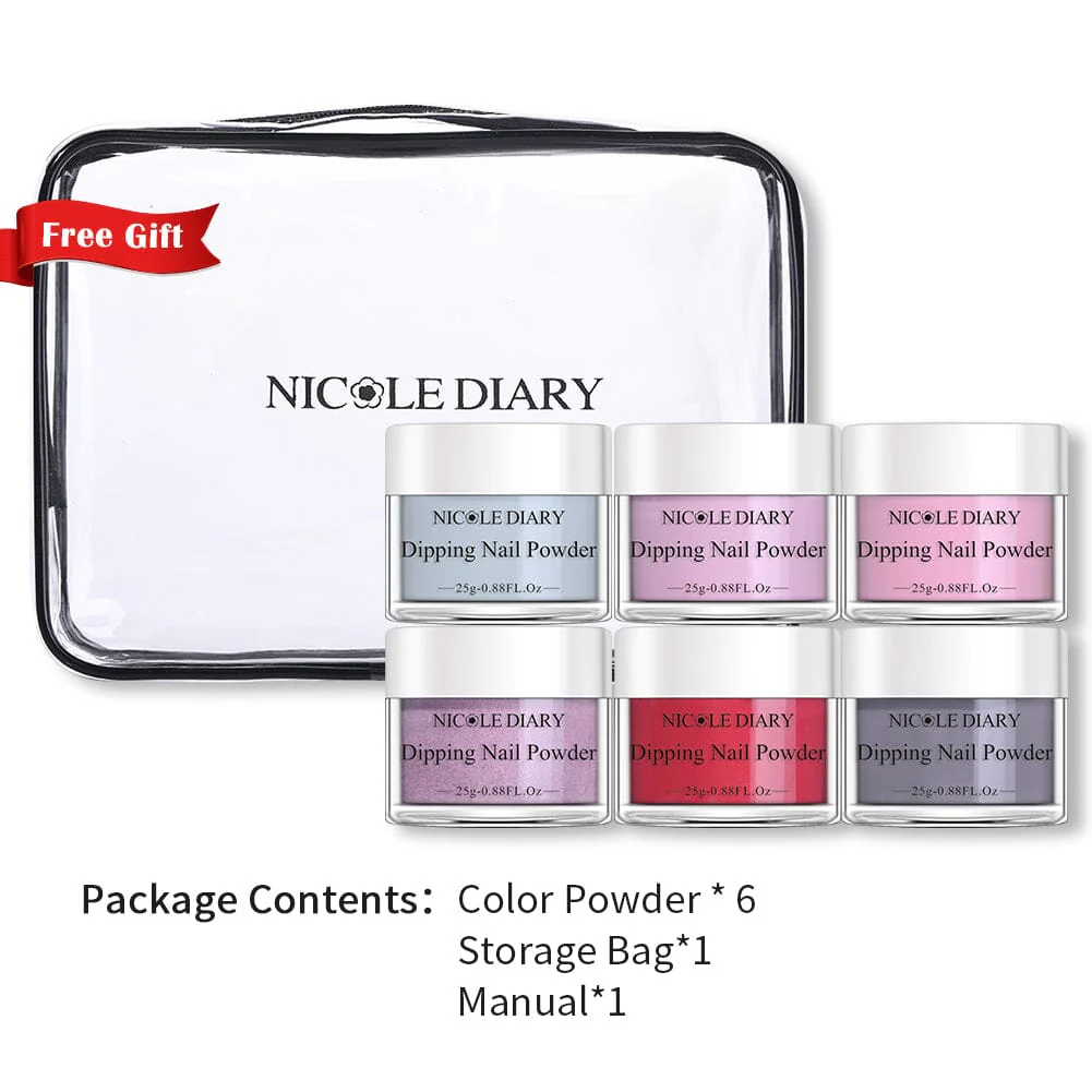 [US ONLY] 6 Colors Pink Red Dipping Nail Powder Set #06 25g 0.88Fl.Oz - Image 6