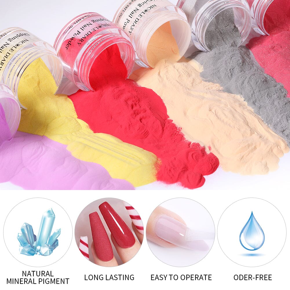 [US ONLY] 6 Colors Red Yellow Dipping Nail Powder Set #01 25g 0.88Fl.Oz - Image 6