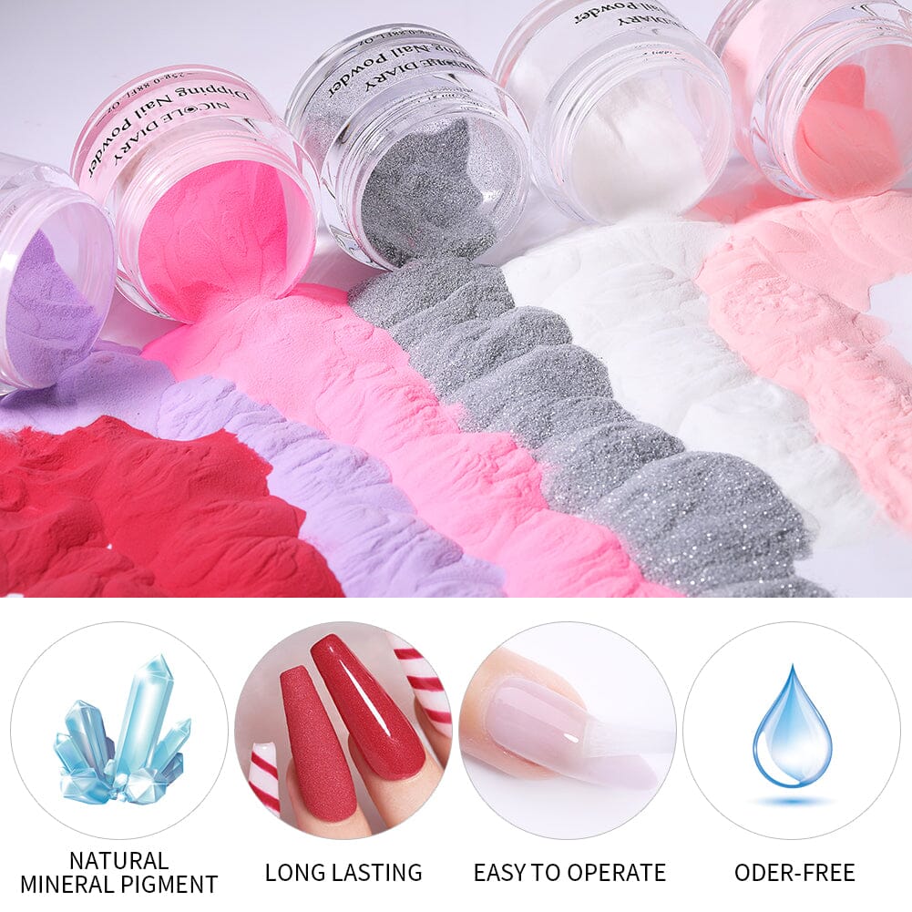 [US ONLY] 6 Colors White Pink Dipping Nail Powder Set #02 25g 0.88Fl.Oz - Image 6