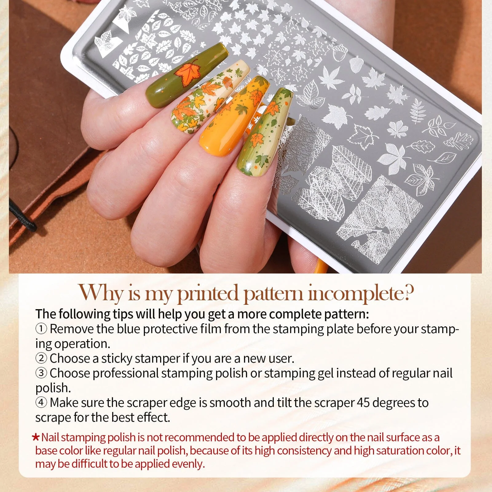 [US ONLY] 8pcs Autumn Winter Nail Stamping Plates Set Christmas Halloween Holiday Nails - Image 8