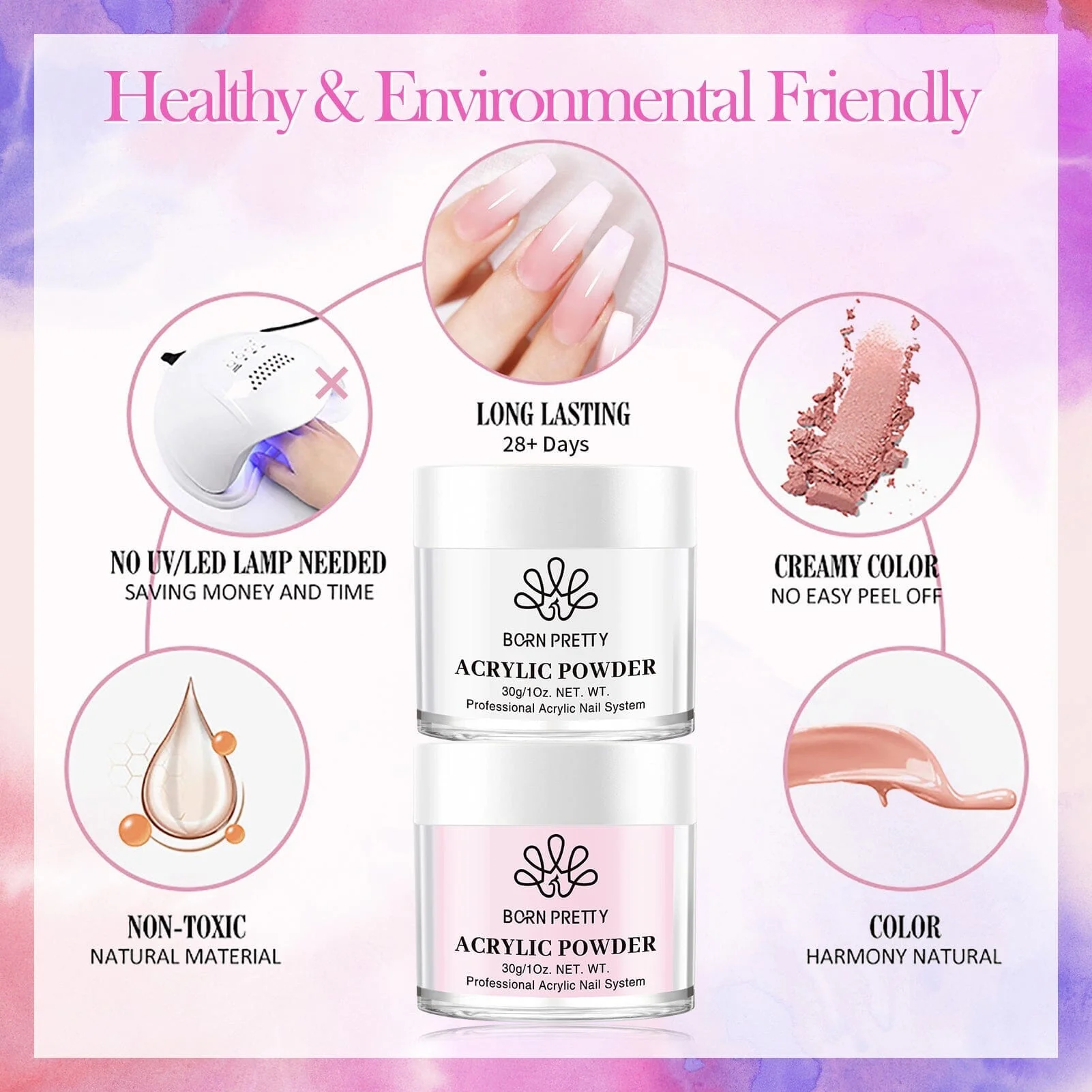 [US ONLY] Acrylic Nail Kit 3 Colors White Pink Clear 30g - Image 10