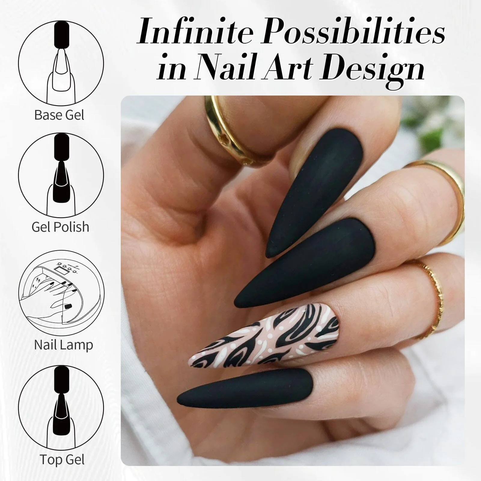 [US ONLY] Black Color Gel Polish #01 15ml - Image 4