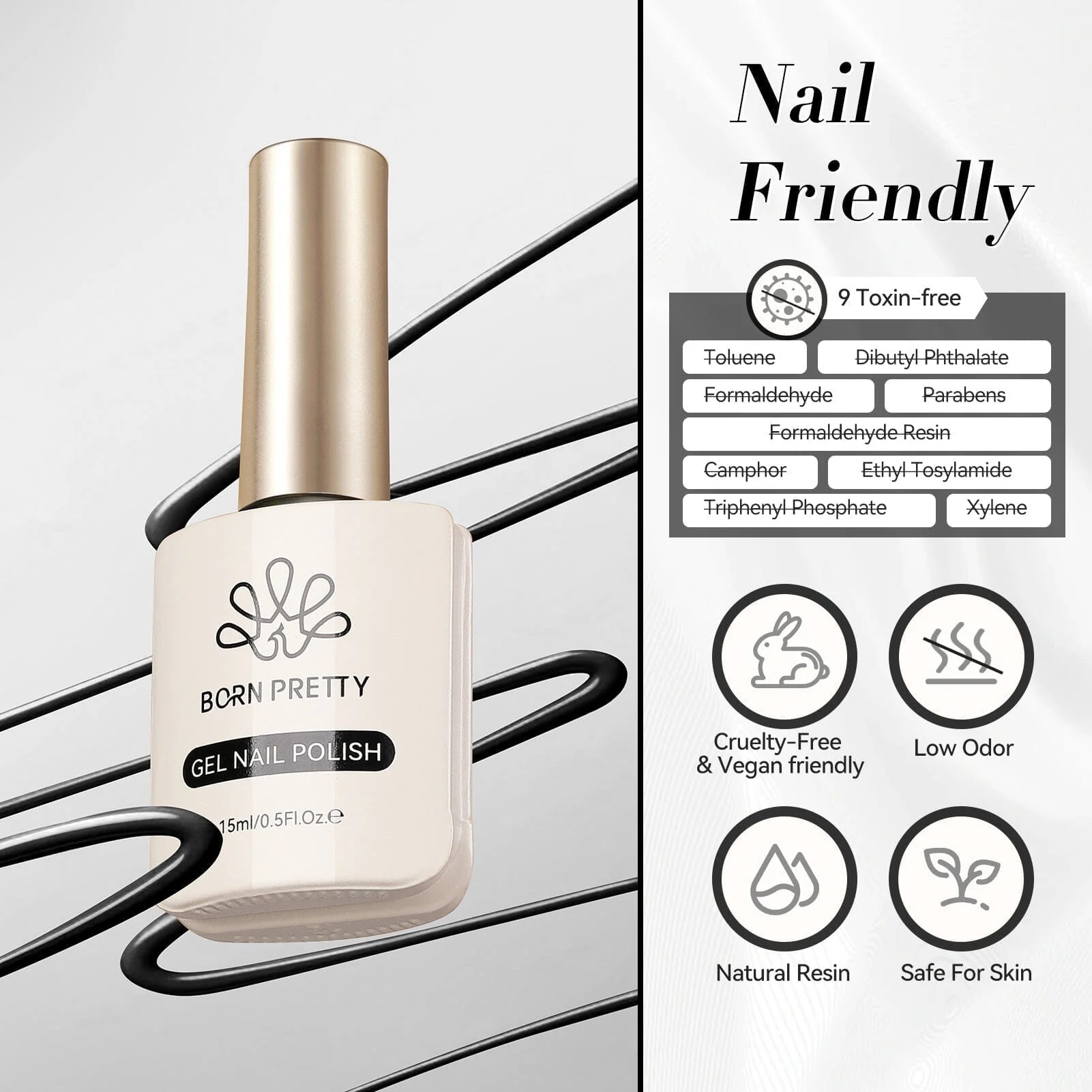 [US ONLY] Black Color Gel Polish #01 15ml - Image 7