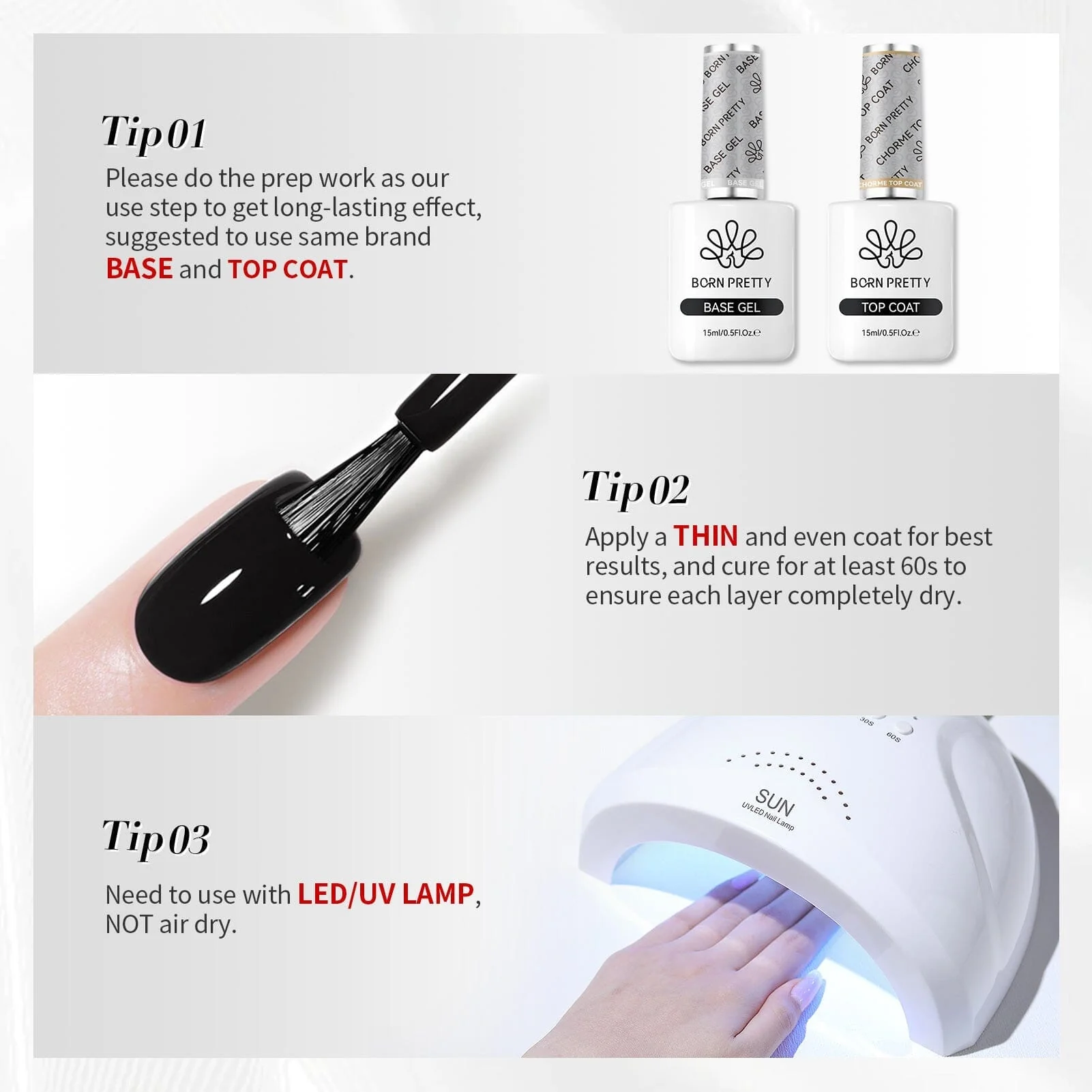 [US ONLY] Black Color Gel Polish #01 15ml - Image 8