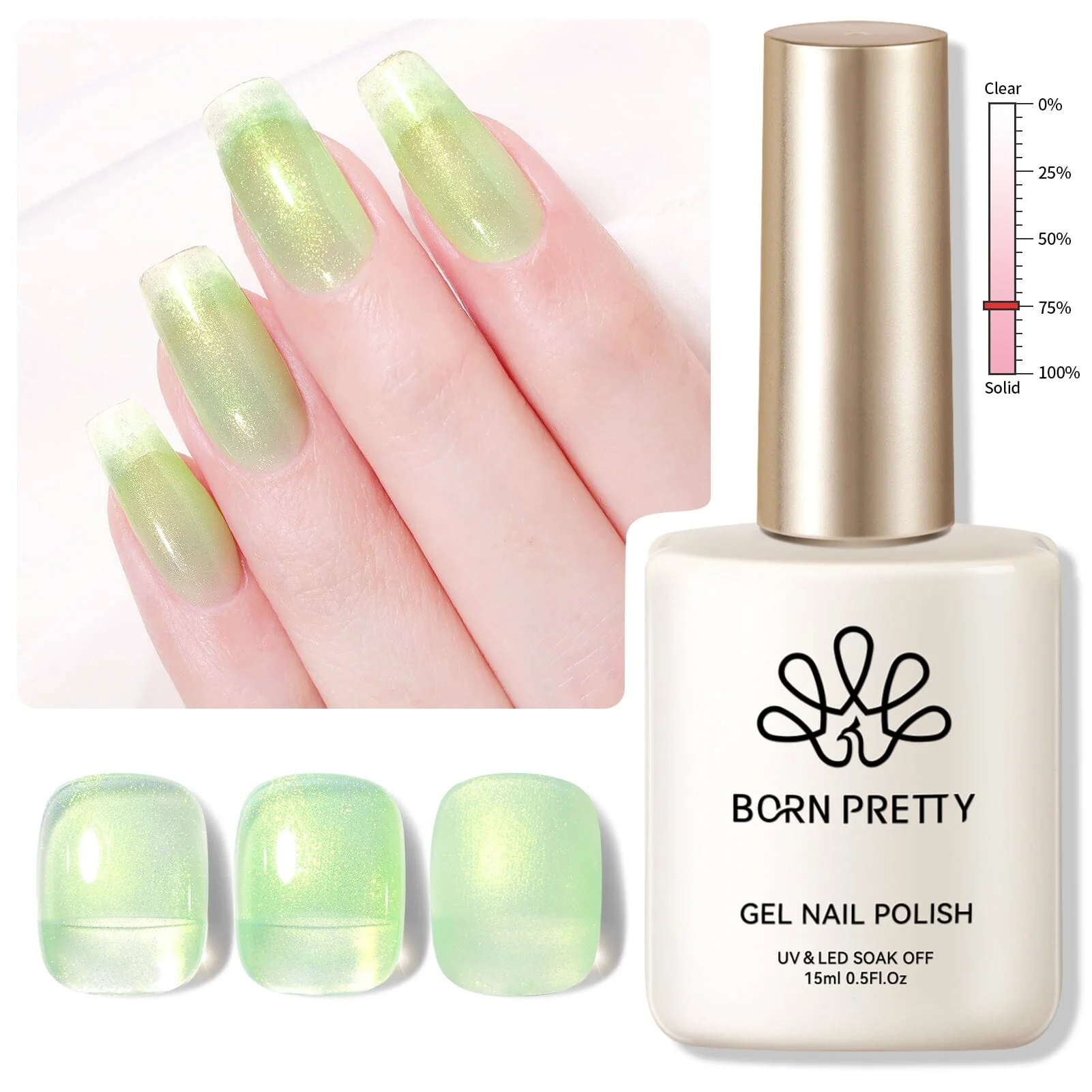 [US ONLY] Green Glitter Jelly Gel Polish #01 15ml