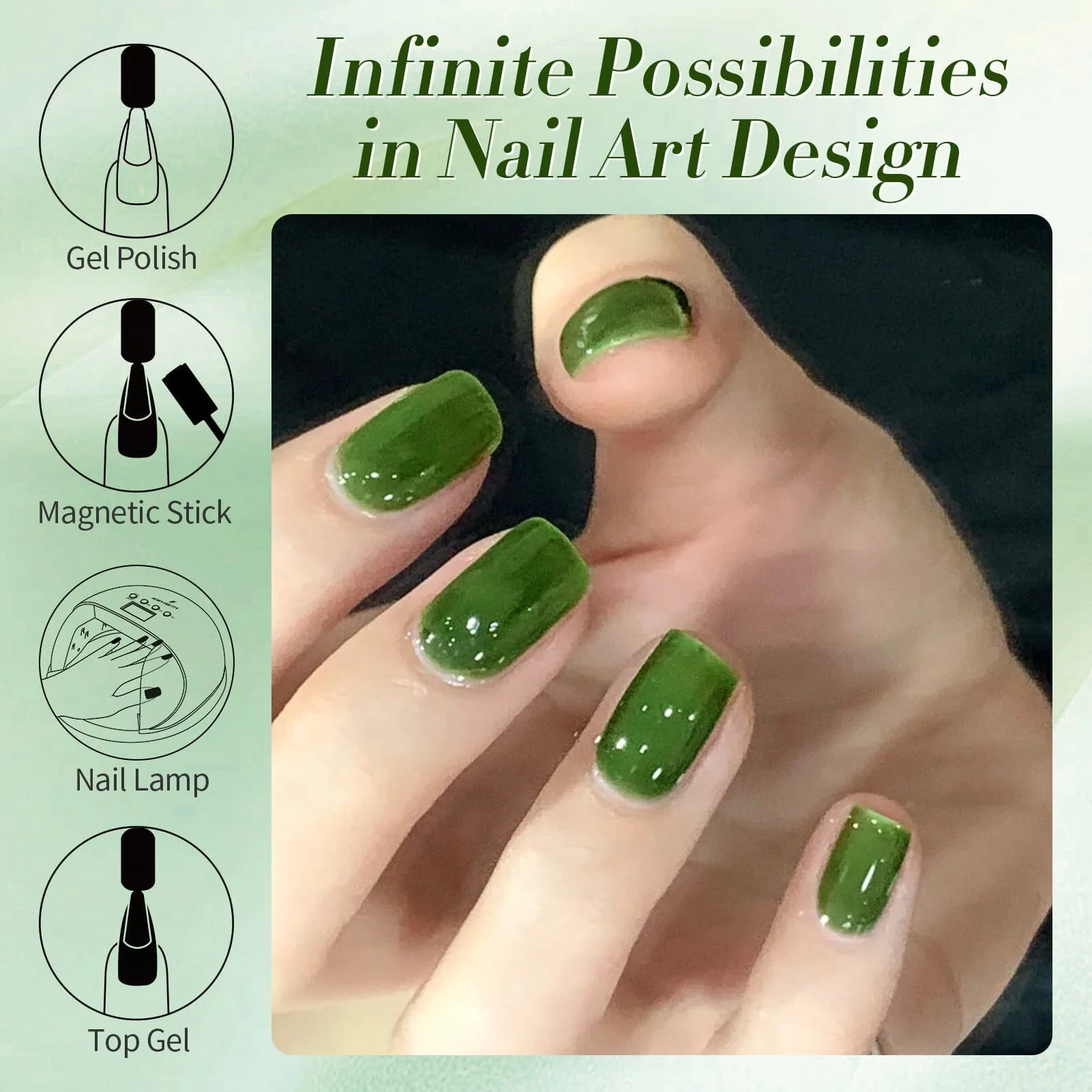 [US ONLY] Green Milky Jelly Gel #22 Jade Pine 15ml - Image 9