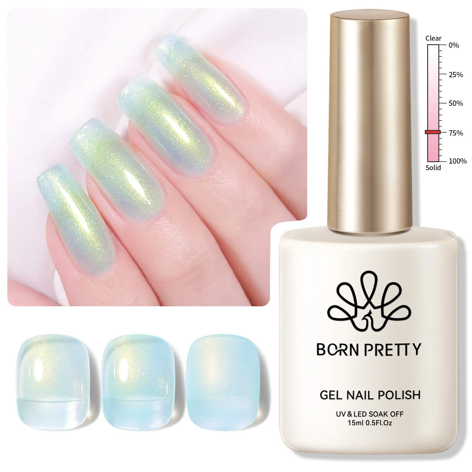 [US ONLY] Light Blue Glitter Jelly Gel Polish #02 15ml