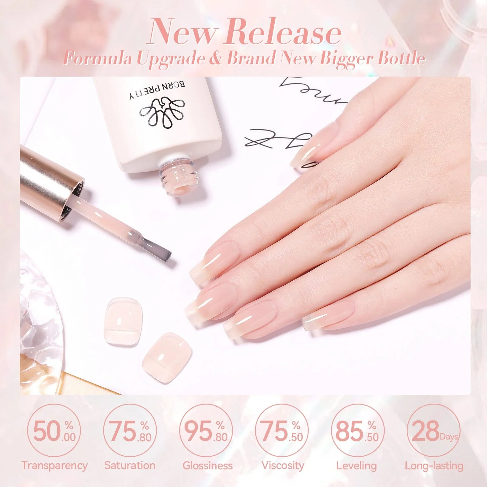 [US ONLY] Nude Semi Jelly Gel Polish #02 15ml - Image 5
