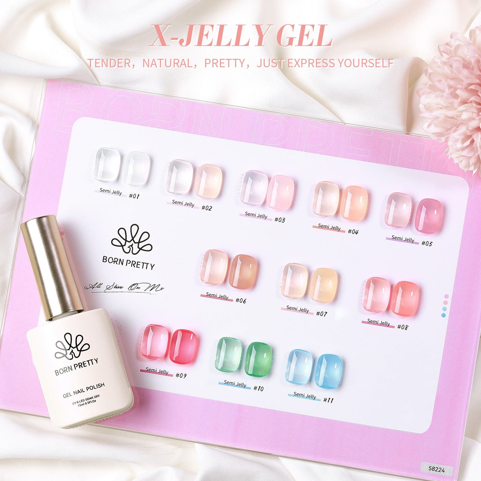 [US ONLY] Nude Semi Jelly Gel Polish #02 15ml - Image 8