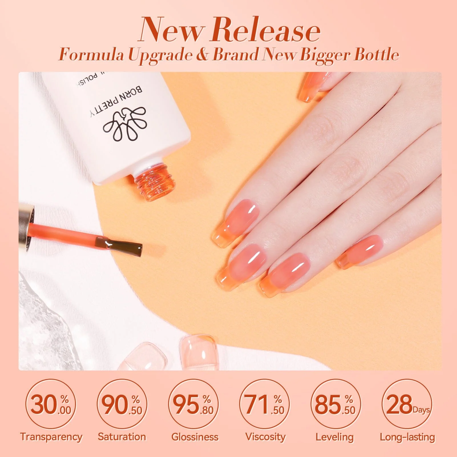 Orange Ice Jelly Gel Polish #04 15ml - Image 5