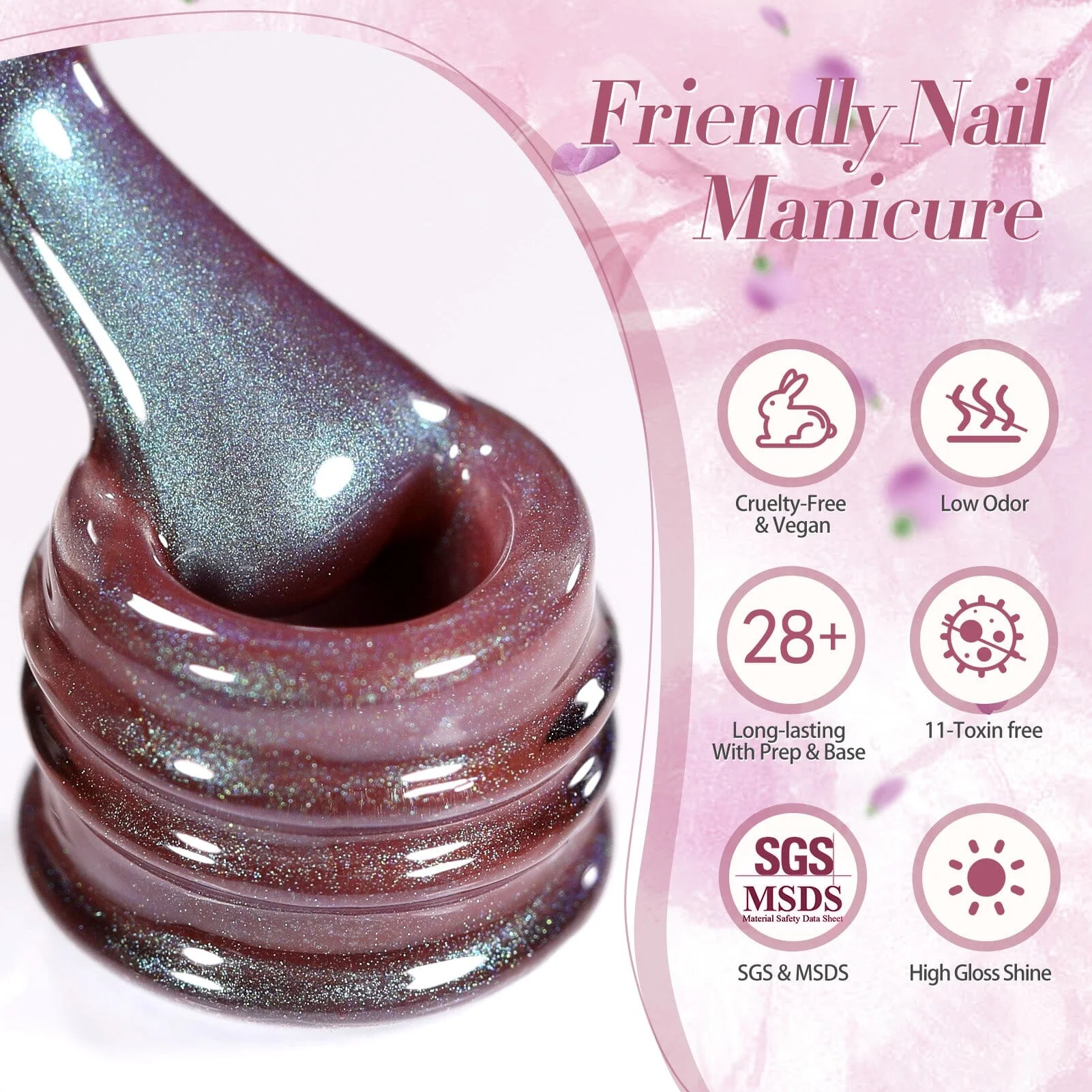 [US ONLY] Pink Cat Magnetic Gel Polish MY46 Hyacinth 15ml - Image 9