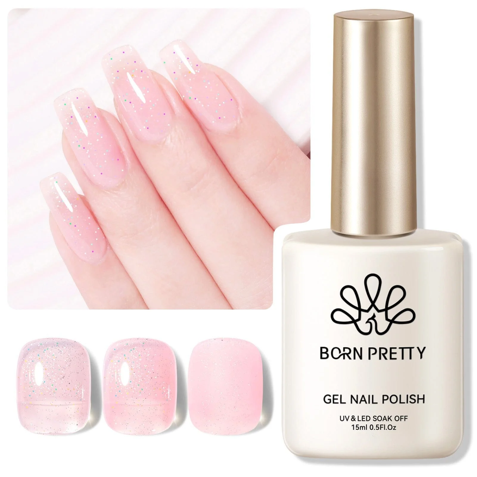[US ONLY] Pink Glitter Jelly Gel Polish #04 15ml