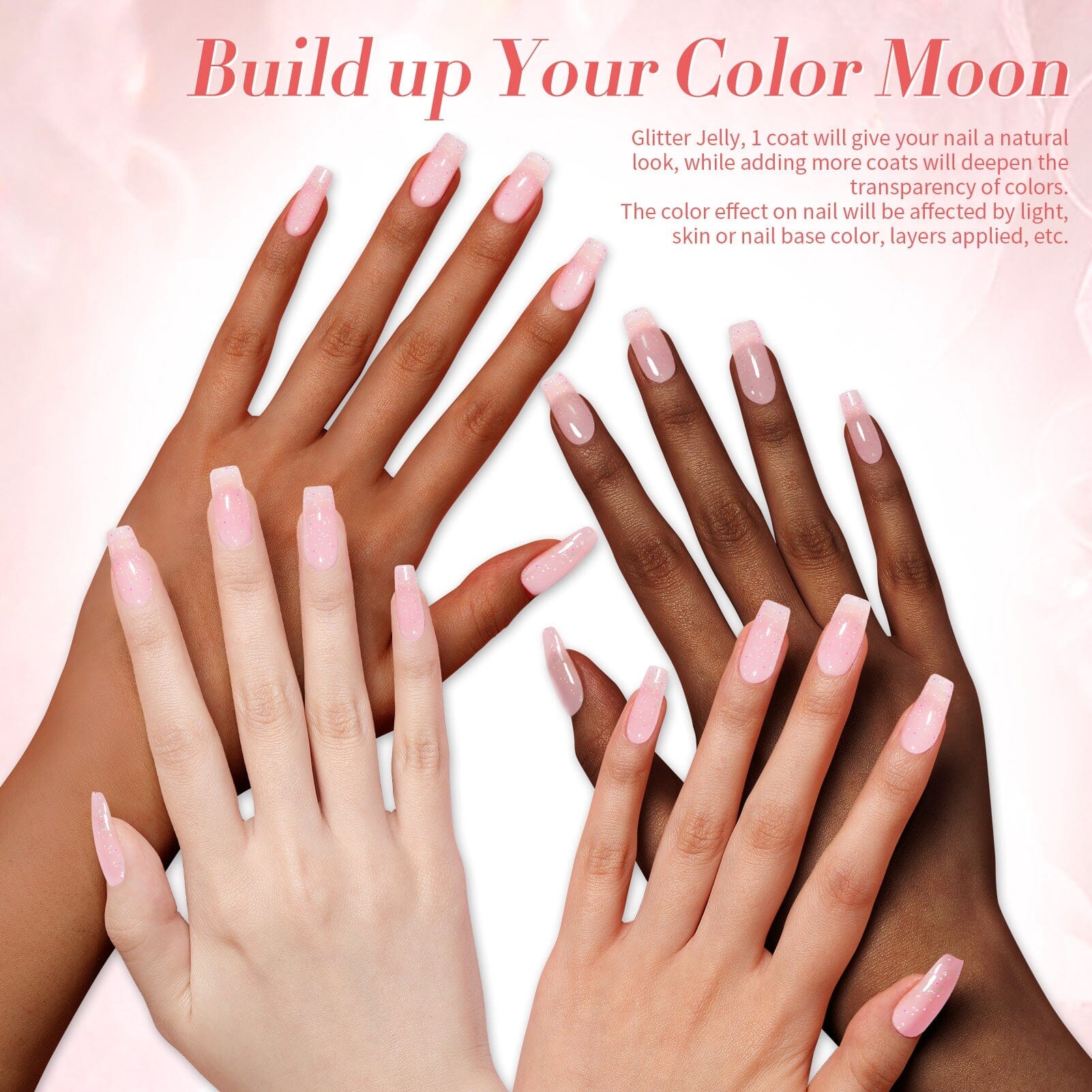 [US ONLY] Pink Glitter Jelly Gel Polish #04 15ml - Image 5