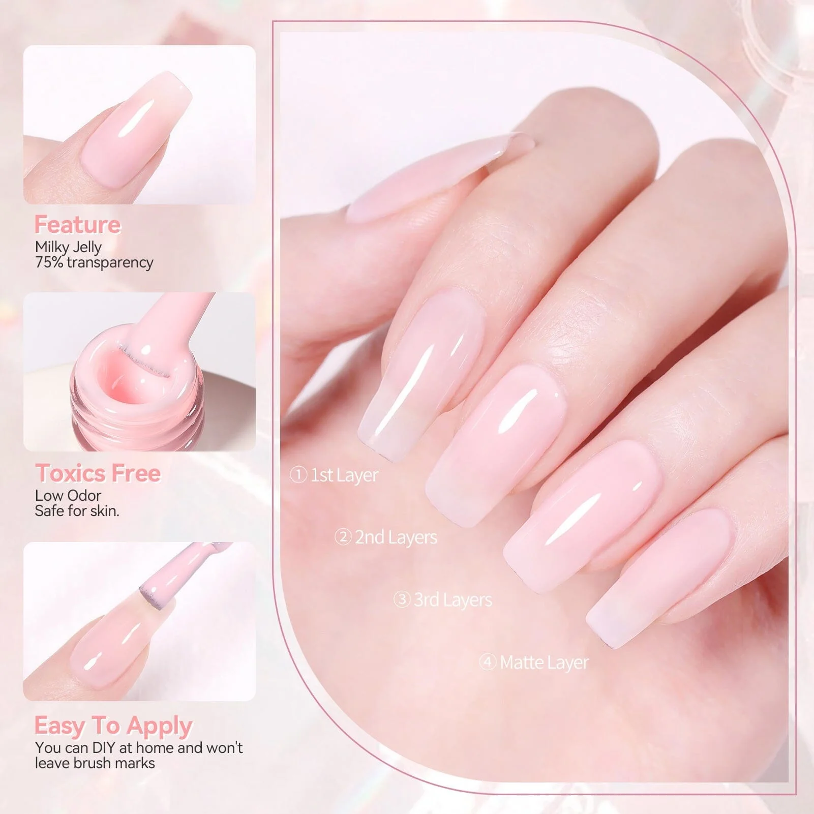 [US ONLY] Pink Milky Jelly Gel #03 15ml - Image 3