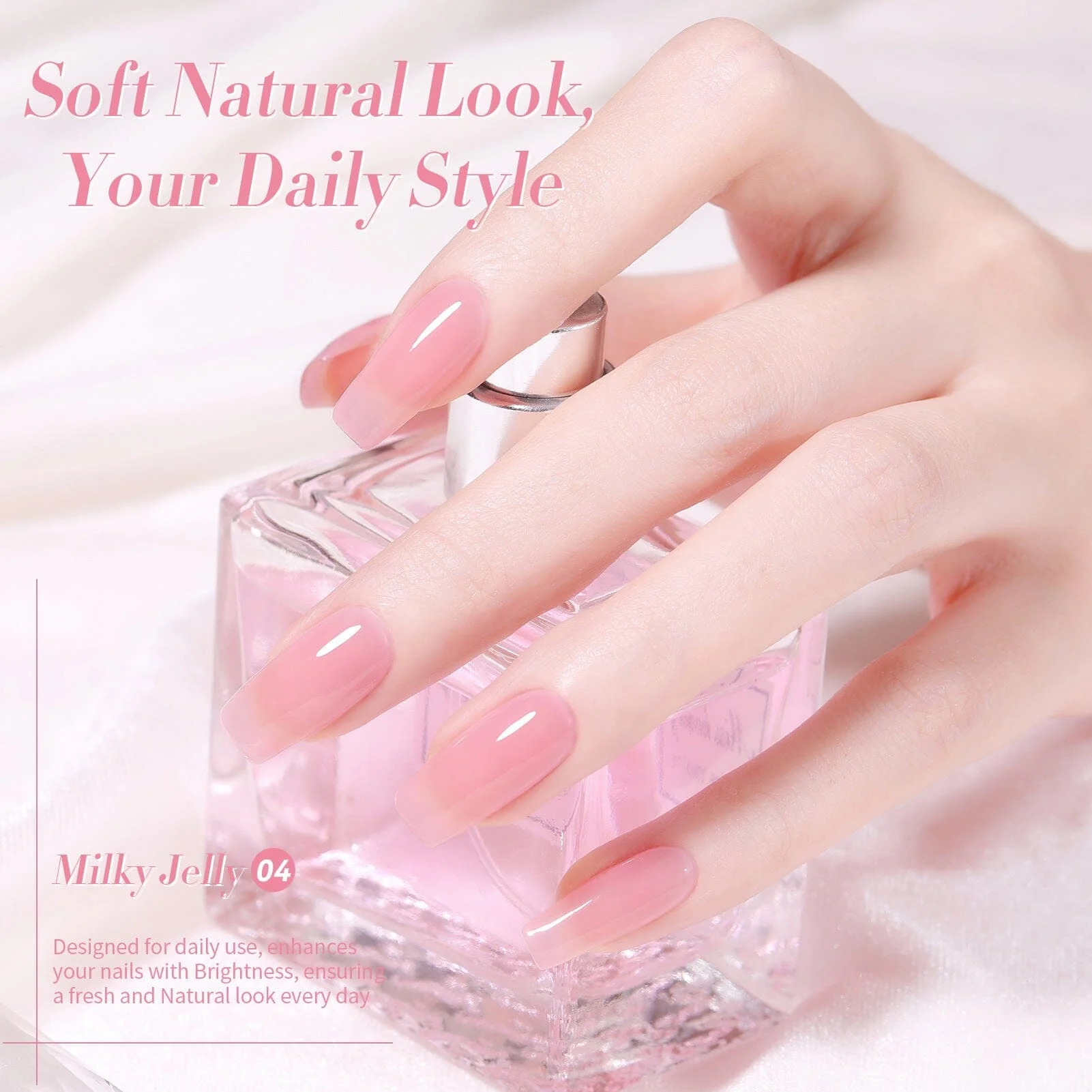 [US ONLY] Pink Milky Jelly Gel Polish #04 15ml - Image 2