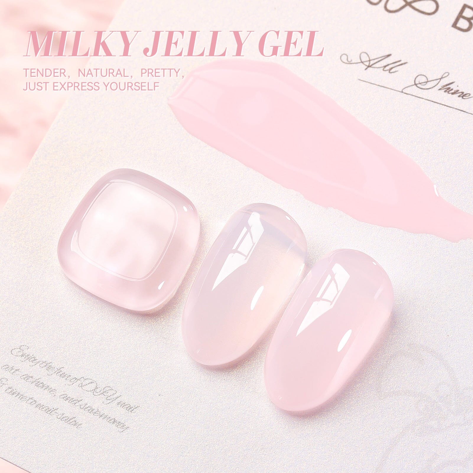 [US ONLY] Pink Milky Jelly Gel Polish #17 15ml - Image 6