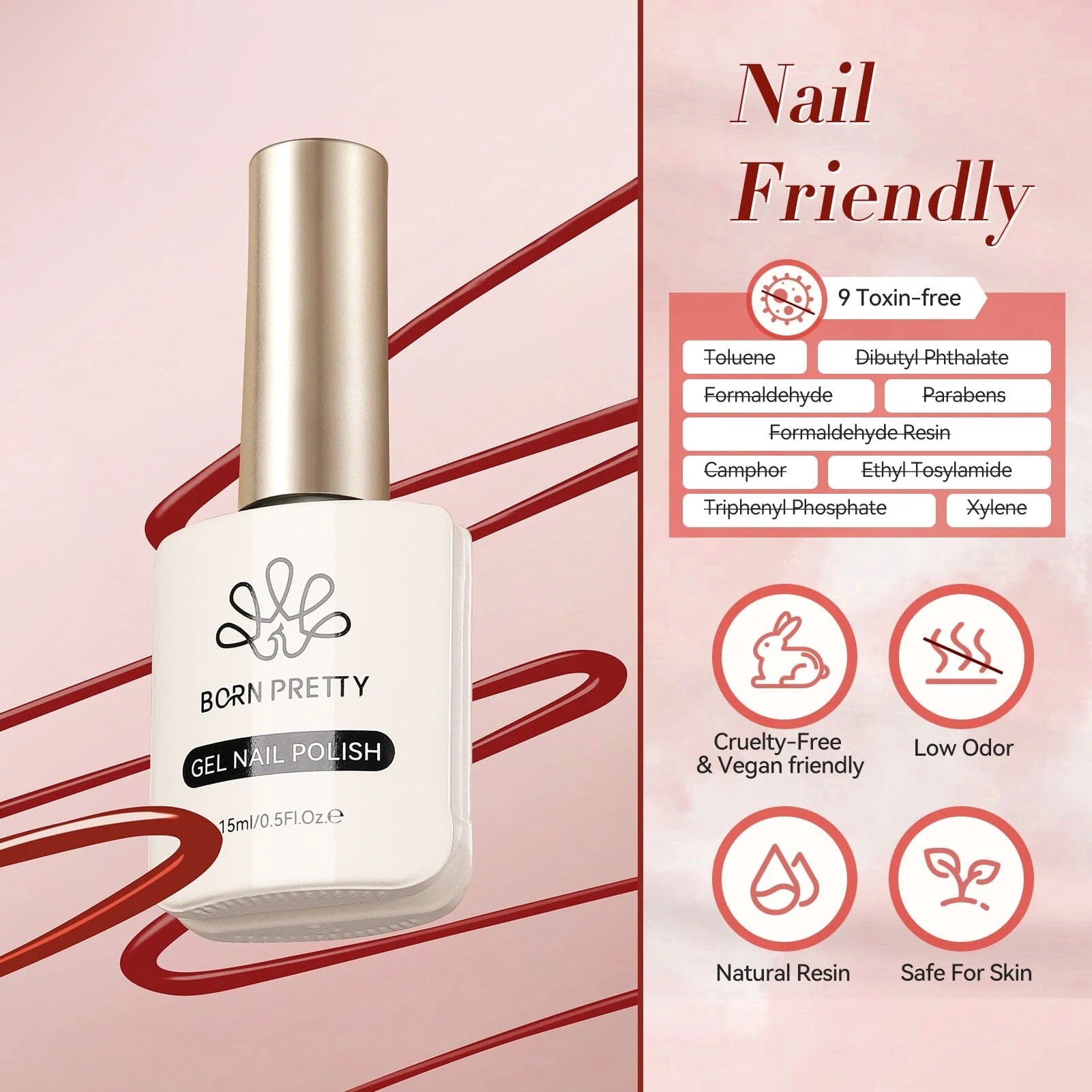 [US ONLY] Red Color Gel Polish #39 15ml - Image 7