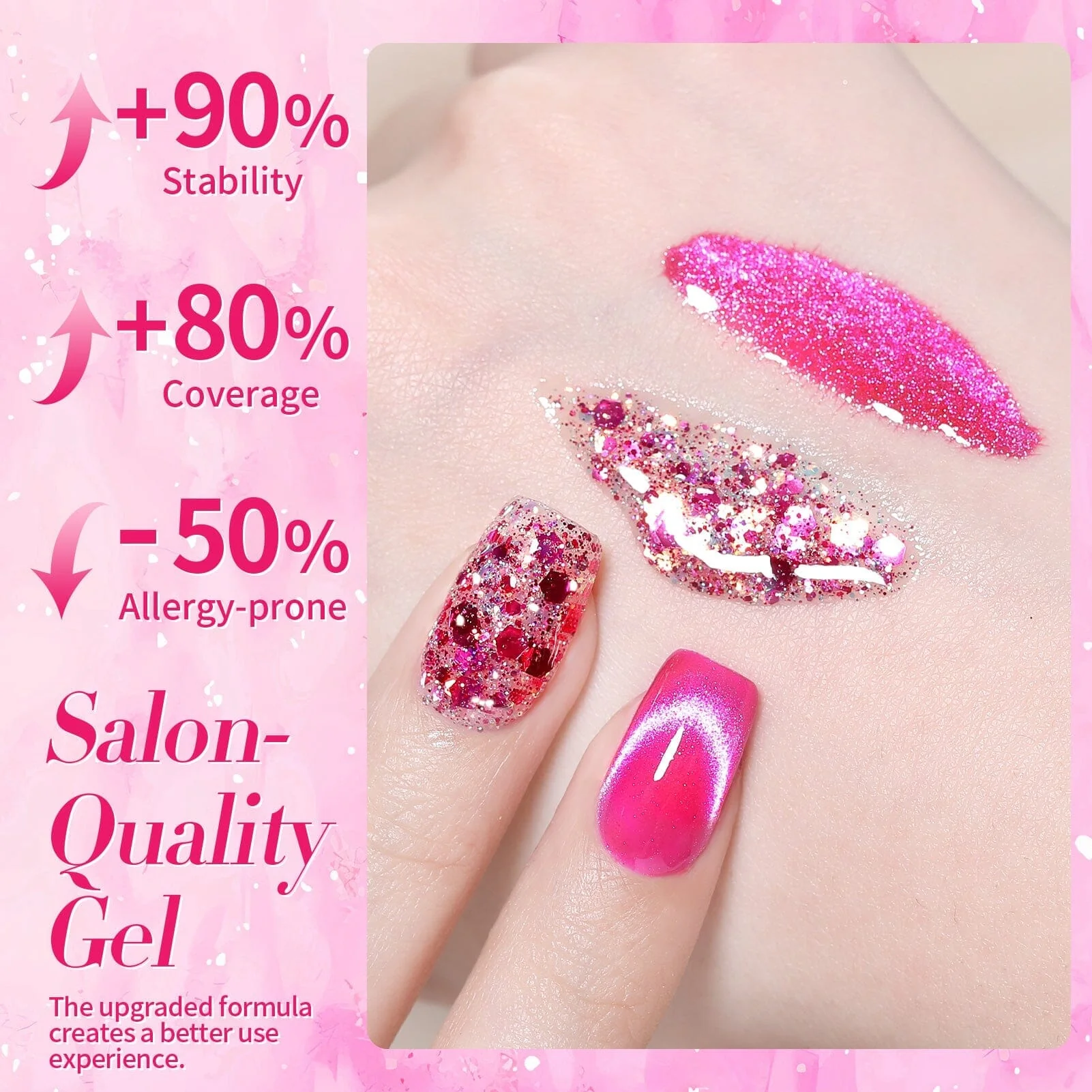 [US ONLY] Rose Red Cat Magnetic Gel Polish 15ml - Image 4