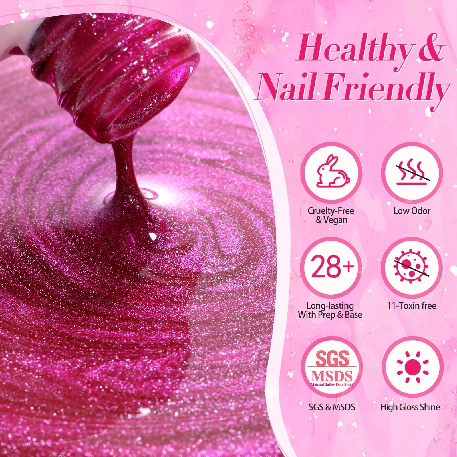 [US ONLY] Rose Red Cat Magnetic Gel Polish 15ml - Image 8