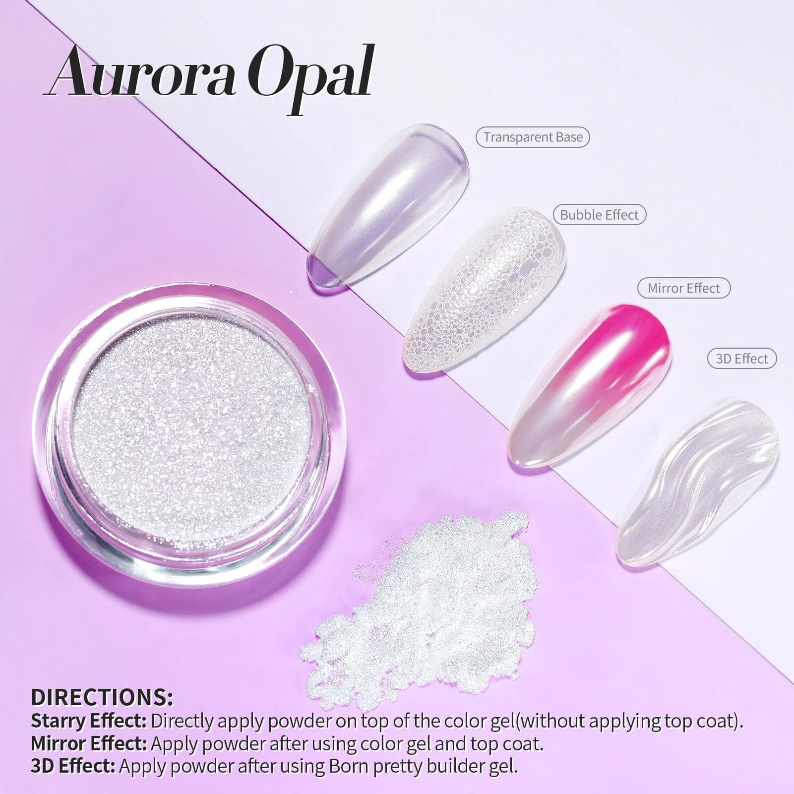 [US ONLY] Silver Metallic Chrome Pearl Nail Powder - Image 8