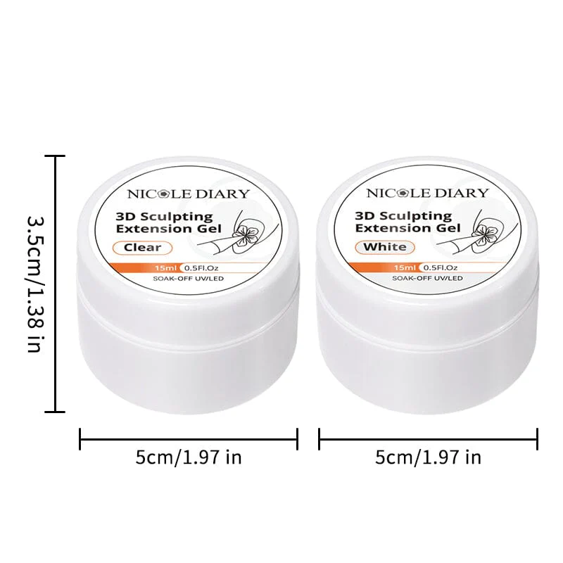 White 3D Sculpting Extension Gel 15ml - Image 19