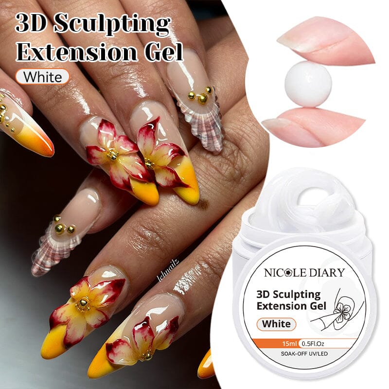 White 3D Sculpting Extension Gel 15ml - Image 8