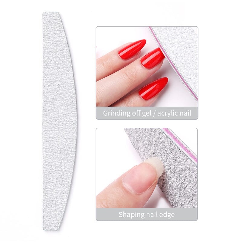 White Curved Nail File 100/180 - Image 3