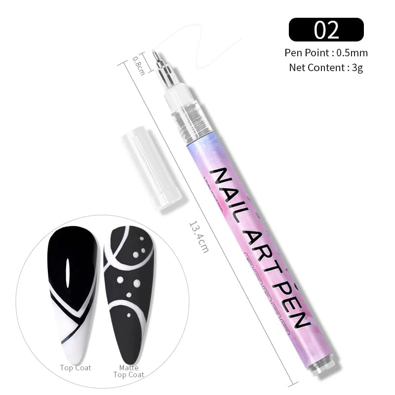 White Nail Art Drawing Pen - Image 2