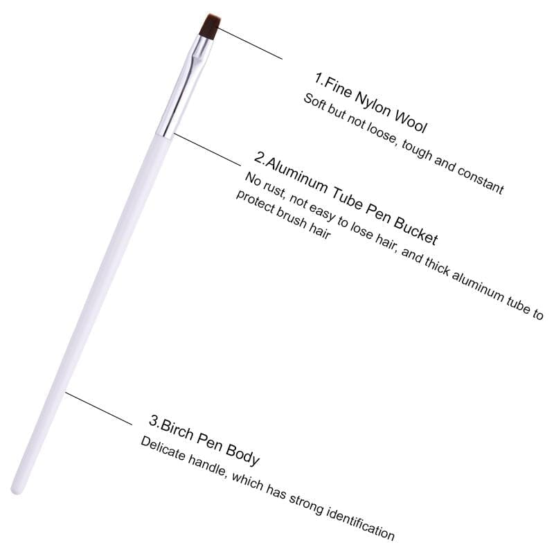White UV Gel Nail Brush - Image 8